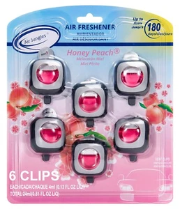 Clip deodorante auto profumo pesca miele, 6 clip sfiato deodorante auto, 4 ml... - Foto 1 di 7