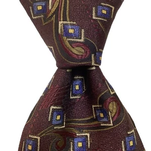 ROBERT TALBOTT Best of Class Mens Silk Necktie USA Designer Geometric Purple EUC - Picture 1 of 3