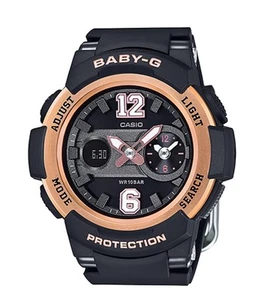 Casio Baby-G * BGA210-1B Dual Dial Black Rose Gold Anadigi for Women COD PayPal - Picture 1 of 2