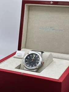 Salvatore Ferragamo F-80 44 mm Silver Stainless Steel with Black Rubber $1,195 - Picture 1 of 23