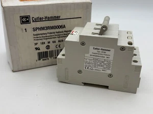 Cutler-Hammer SPHM3RM0006A DIN Rail Circuit Breaker 6A 277/480V 3P Type SPHM - Picture 1 of 12