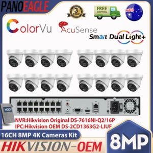 Hikvision 16CH 16POE OEM 4K 8MP ColorVu IP Camera System Smart Hybrid Light Lot - Picture 1 of 29