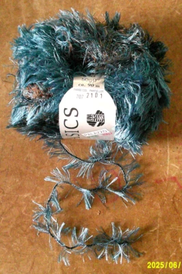 50g Palazzo Flauschgarn Fransenwolle von Lana Grossa Fb. 707 blau-braun PT.2101 - Bild 1 von 4