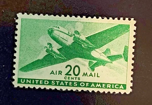 US Stamp # C29 20 Cent Twin-Motored Transport Plane Single MNH OG  1941-44 (-3) - Picture 1 of 2