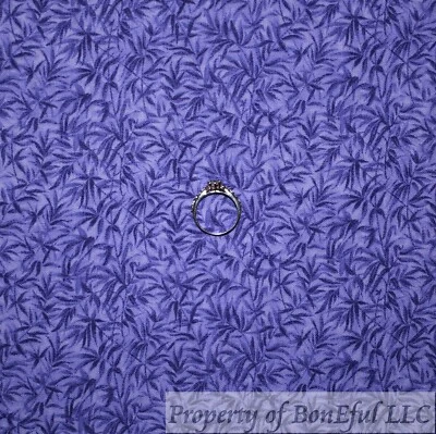 Edredón de algodón BonEful tela FQ púrpura estampado de hojas tonales flor bambú palmera S Foto 1 de 4