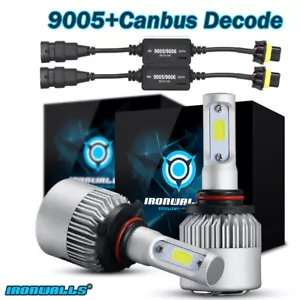 9005 HB3 9145 H10 LED Headlight Bulb Kits 6K White + Canbus Anti Fliker Resistor - Picture 1 of 12