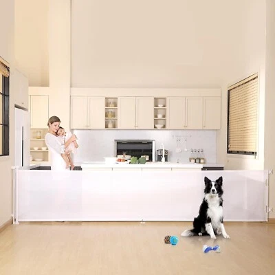 150" Extra Wide Retractable Baby Gate Child Safety Mesh Barrier Indoor Outdoor - Image 1 of 4