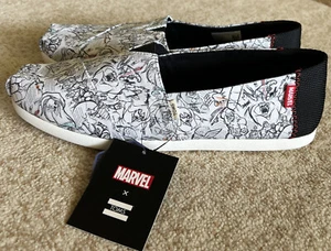 Toms X Marvel Classic Slip On Concept Art Print Shoe US 10 New - Picture 1 of 8