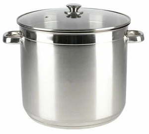 20 Liter Kochtopf aus Edelstahl mit Glasdeckel Universaltopf Suppentopf Kochpott - Bild 1 von 1