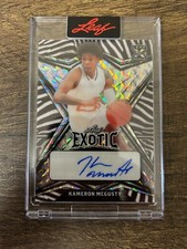 KAMERON MCGUSTY 2022 Leaf Exotic Basketball Zebra RC AUTO 7/7 MIAMI HURRICANES