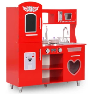 Spielküche Kinder MDF 84x31x89 cm Rot - Bild 1 von 11