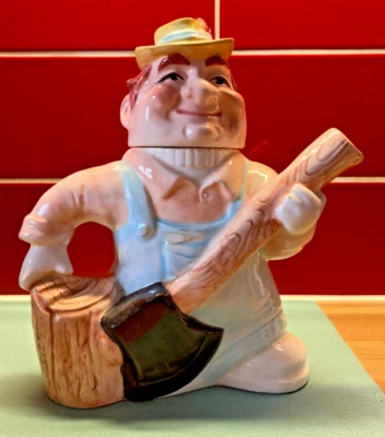 Tetera de exhibición grande diseño Leonardo Woodsman estilo vintage ver fotos 7 pulgadas de alto Foto 1 de 4