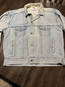 Vintage Pepsi Light Wash Blue Denim Jean Trucker Jacket Coat XL - Picture 1 of 9