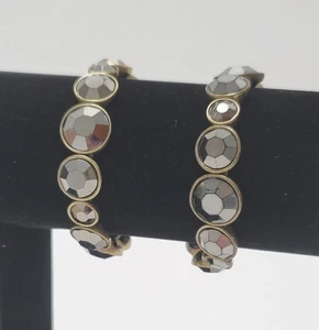 Anna and Ava stretch Bracelet Women with smoky colored stones Set of 2 - Picture 1 of 7