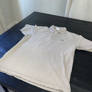 Lacoste Polo Shirt Mens Large Tan Cotton Short Sleeve