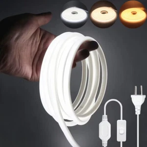 110V COB LED Neon Strip Lights Waterproof Flexible Lamp Tape Cabinet Kitchen - Picture 1 of 15