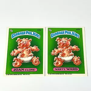 Garbage Pail Kids 220a Joan Clone 220b Warty Ward 1986 Stickers - Picture 1 of 3