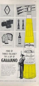 1962 Galliano DRUCK AD Italienischer Likör Vintage Flasche Beretta Palladio Gucci - Bild 1 von 1