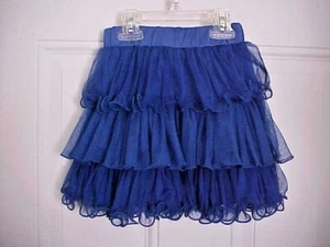 Girls Tutu Skirt Signed Disney Size XS Royal Blue 3 Tier Ruffles Elastic Waist D - Picture 1 of 6