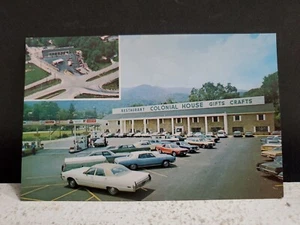 Postal de autos antiguos vintage de la casa colonial Caryville Tennessee I-75 de la década de 1960 - Imagen 1 de 5