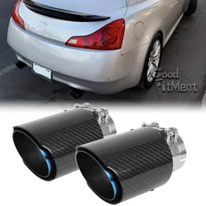 For INFINITI G35 G37 Carbon Fiber Exhaust Tips Rear Tail Muffler Pipe 2.5" Inlet - Picture 1 of 14