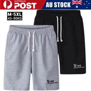 Mens Casual Beach Shorts Elastic Waist Drawstring Quick Dry Loose Sports Pants - Picture 1 of 16