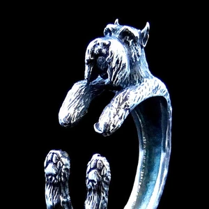 Schnauzer Ring, Silver Ring, Miniature Schnauzer, Animal Ring, Handmade Jewelry - Picture 1 of 11