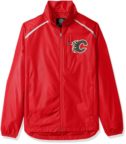 G-III Sports NHL Calgary Flames Men's Storm Full Zip Packable Jacket, X-Large Cover