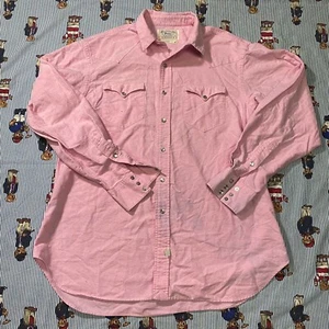 Camisa Polo Ralph Lauren De Colección Rosa Perla Broches de presión Abotonada Adulto GRANDE - Imagen 1 de 8