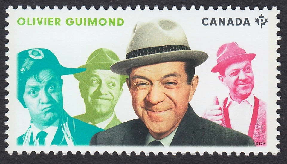 OLIVIER GUIMOND = GREAT CANADIAN COMEDIANS = Single from S/S Canada 2014 #2772d - Image 1 of 1