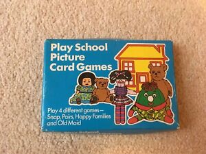 Vintage 1980s BBC Play School picture card games