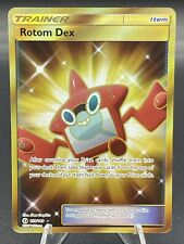 Pokemon Rotom Dex Sun and Moon Base Set 159/149 Full Art Secret Rare Gold NM