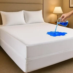 Zippered Mattress Encasement Waterproof Bed Bug Protector Encasement Cover Pad - Picture 1 of 7