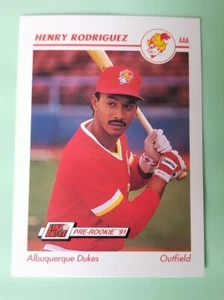 Line Drive 1991 prenovato AAA Henry Rodríguez #19 novato Albuquerque Dukes - Imagen 1 de 2