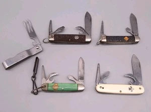 Vintage Boy Scout Pocket Knife Lot of 5 Girls Fork Cub Camillus Imperial Ulster - Picture 1 of 23