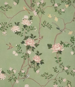 JAMES DUNLOP CURTAIN FABRIC "SAKURA" 2 METRES ORCHARD 100% LINEN - Picture 1 of 7
