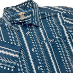 Camisa abotonada a rayas LG Outdoor Research para hombre DriRelease protección fresca senderismo - Imagen 1 de 8