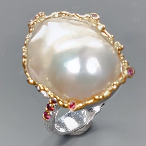 Christmas gift Natural Baroque Pearl Ring 925 Sterling Silver Size 7 /R432243 - Image 1 of 4