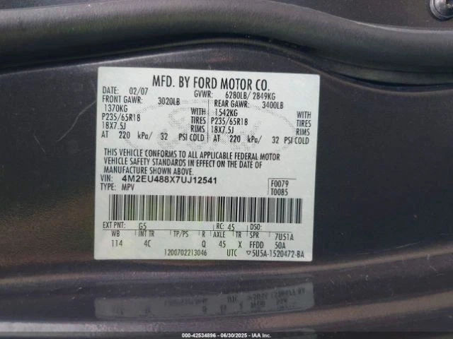 2007 Mercury Mountaineer полный привод задний дифференциал в сборе соотношение 3,55 б/у 141K - Изображение 1 из 4