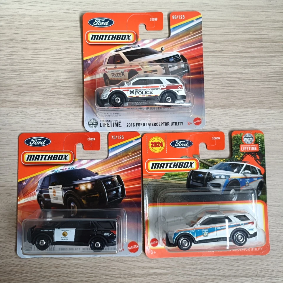 Matchbox Set 3 Model Police Car  - Immagine 1 di 4
