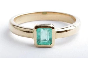 Smaragd Ring 0,41ct 750 18K Gelb Gold Gr. 56 - Bild 1 von 7