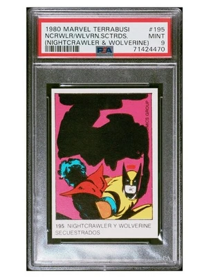 1980 Marvel Terrabusi Spanish Wolverine Nightcrawler RC Rookie #195 PSA 9 Low P - Image 1 of 2