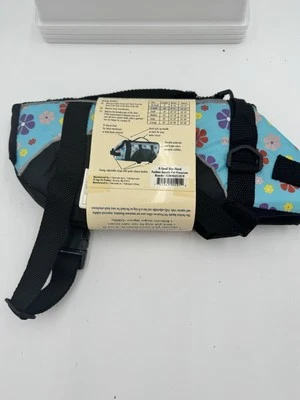 XS East Side Collection Aquatic Pet Preserver Life Jacket Vest Floral Blue NEW - Image 1 of 2