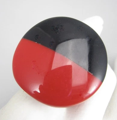 ANILLO LLAMATIVO MARION GODART NEGRO Y ROJO - FRANCIA - TALLA 10 Foto 1 de 3