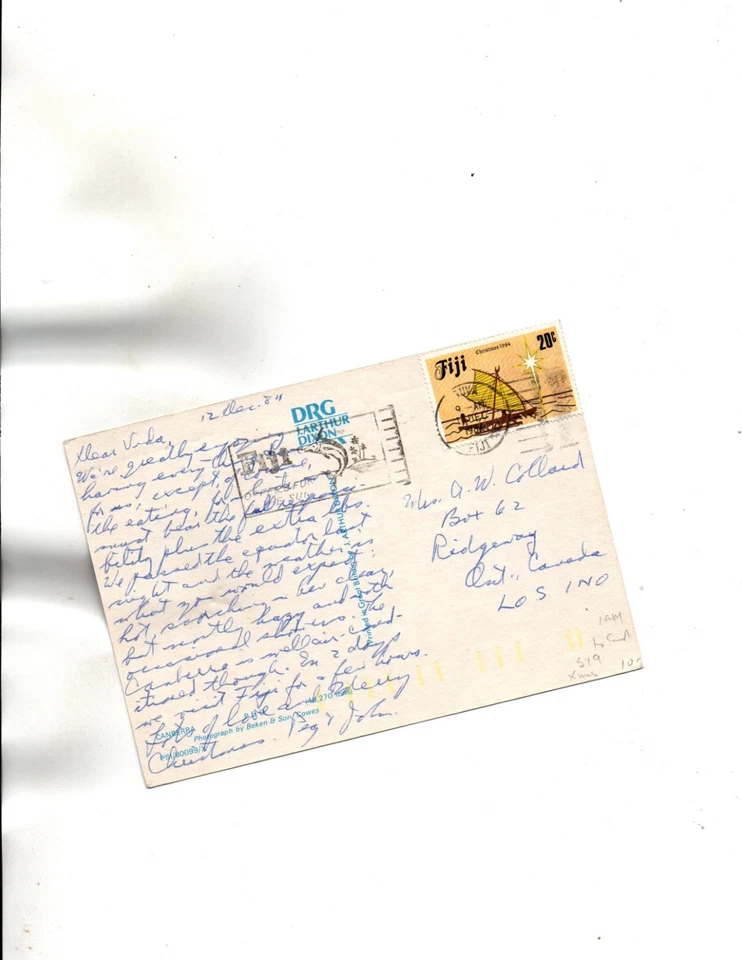 Fiji 1984 to Canada Sc#519-Christmas Ships - Image 1 of 2