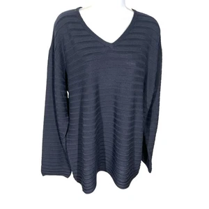 Suéter para mujer Armani Collezioni azul marino lana rayas manga larga talla XXL - Imagen 1 de 6