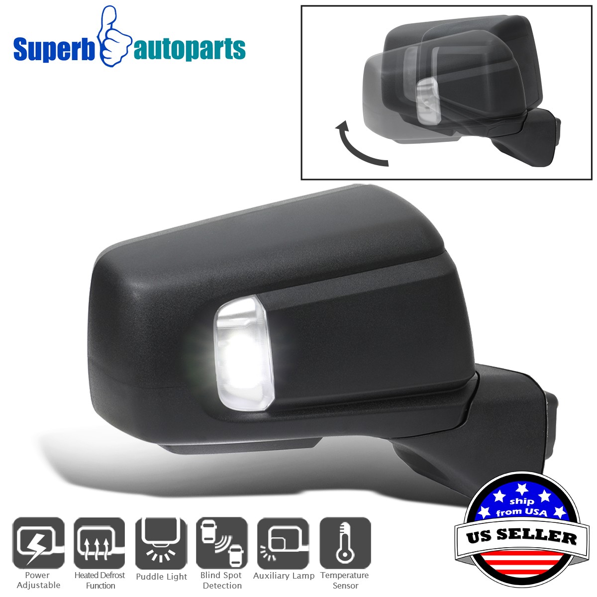 ITOPUP Towing Mirror Glass Fitss 1999-2018 For Chevy Silverado For GMC Sierra 1988-1998 For Chevy/For GMC C1500/K1500 Non-Heated Right Side Lower Onvex Mirror Glass