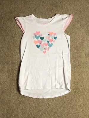 Jumping Beans Girls 6X White with Hearts Top Tee Shirt PERFECT CONDITION! - Image 1 of 4