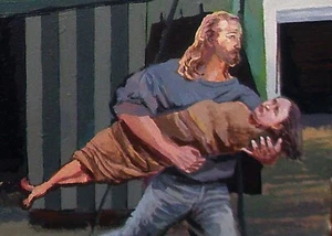 'Jesus Rescues Deformed Lady From Circus Freak Show' folk- Jesus- KATA BILLUPS - Picture 1 of 16