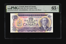 Canada 🇨🇦 1971 - $10 Dollars Crow|Bouey ETR - PMG Gem UNC 65 EPQ